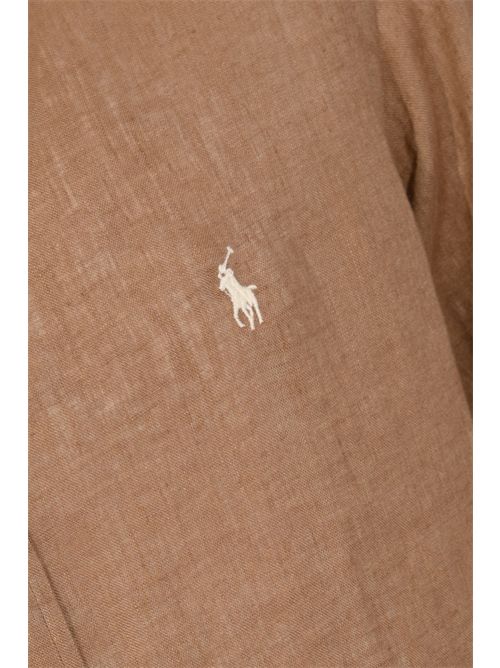 Camicia button-down in lino Brown POLO RALPH LAUREN | 710966294505